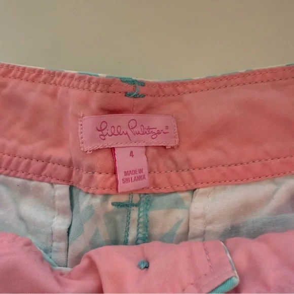 Lilly Pulitzer Light My Fire Blue Dragonfly Print Cotton Shorts Preppy Size 4 - Picture 3 of 11